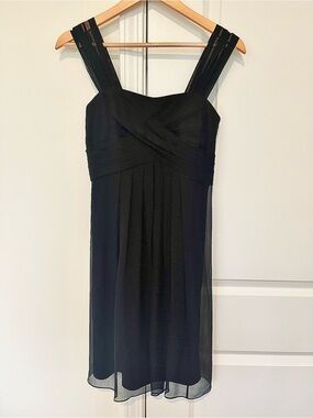 Ann Taylor Black Midi Dress with Wide Straps